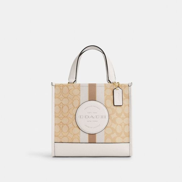 COACH Handbags - Dempsey Tote Bag 22 In Signature Jacquard With Stripe And Coach Patch